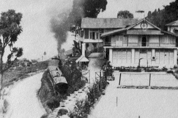 Toy train on the way to Darjeeling, below St. Alphonsus School in Kurseong