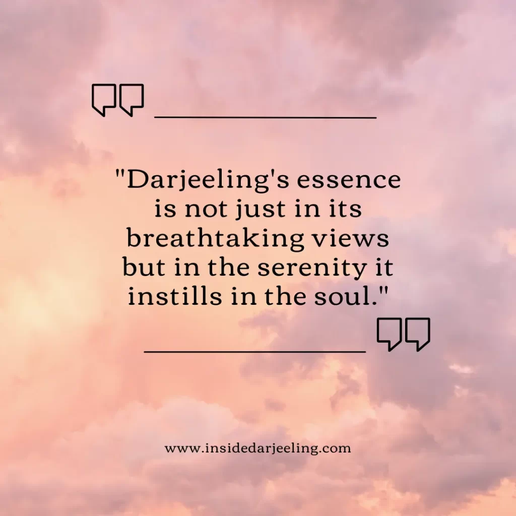 Darjeeling's essence is not just in its breathtaking views but in the serenity it instills in the soul.