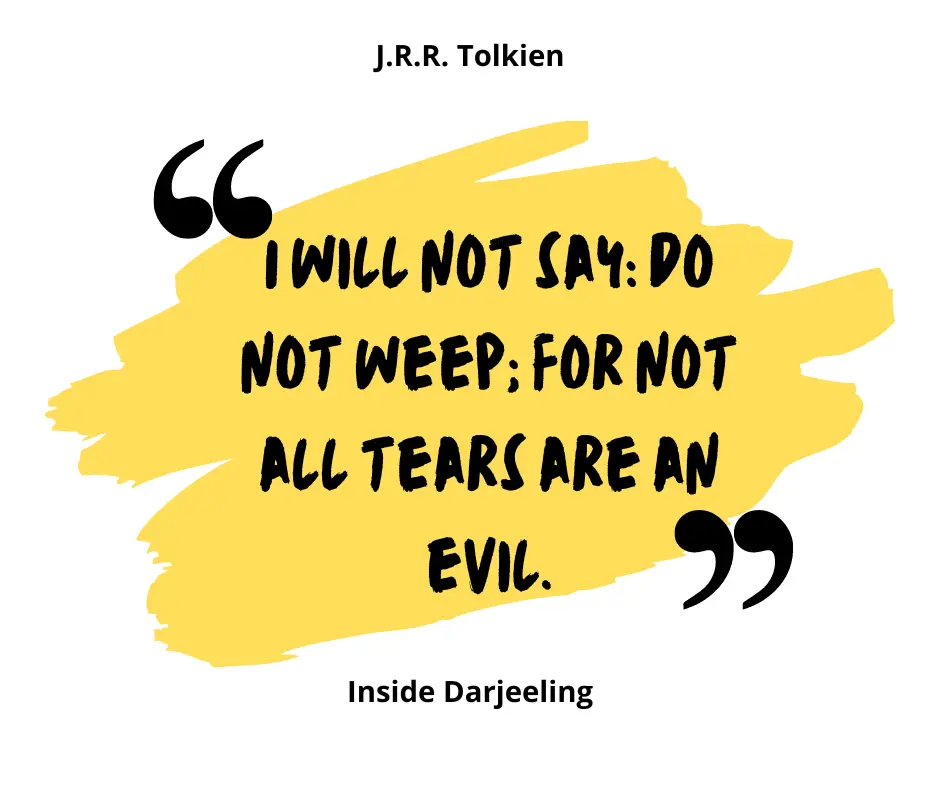 "I will not say: do not weep; for not all tears are an evil."