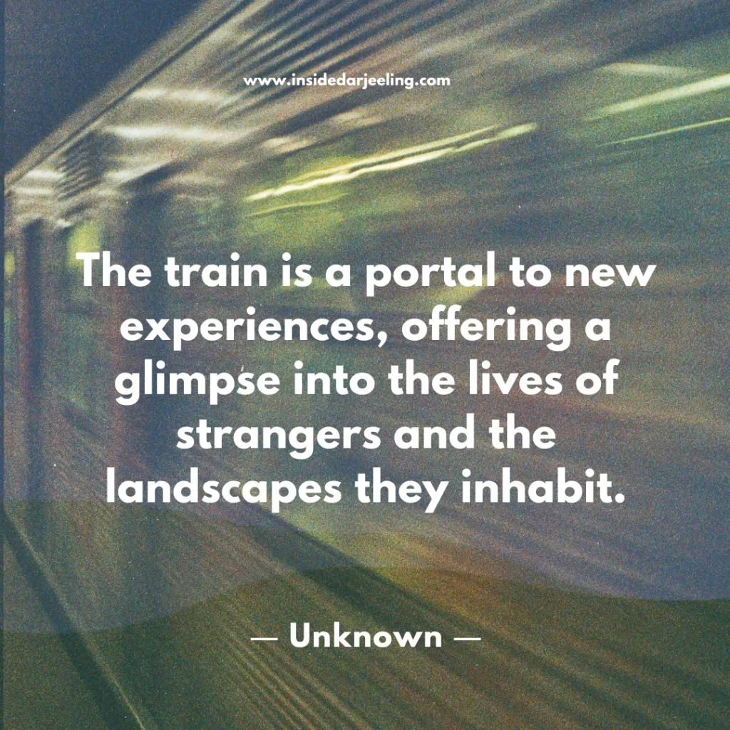 The train is a portal to new experiences, offering a glimpse into the lives of strangers and the landscapes they inhabit