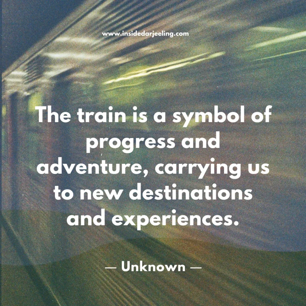 The train is a symbol of progress and adventure, carrying us to new destinations and experiences