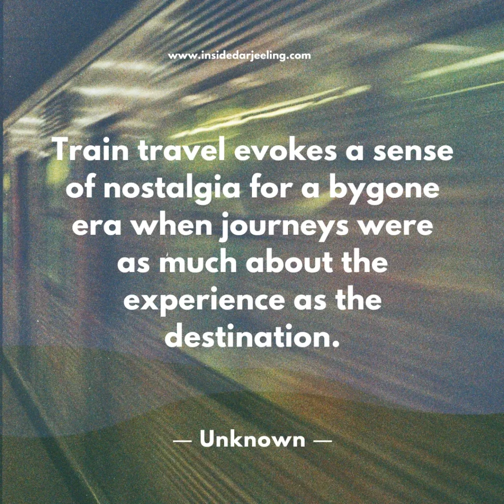 Train travel evokes a sense of nostalgia for a bygone era when journeys were as much about the experience as the destination